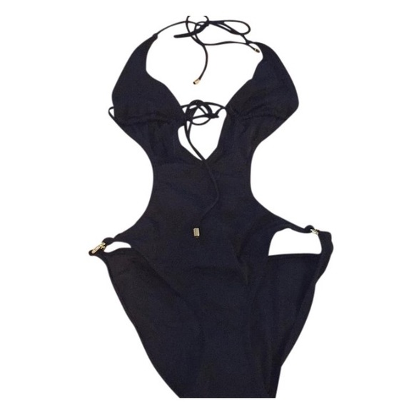 Victoria’s Secret very sexy black monokini w gold